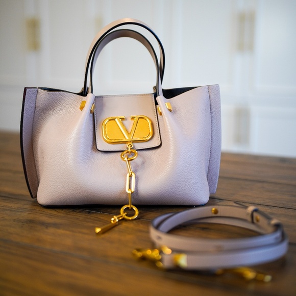 Valentino Garavani Handbags - Valentino Garavani VLogo Tote Leather Small